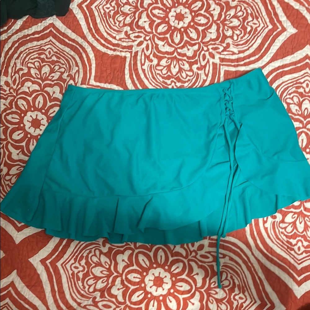 Teal swim skirt